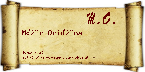 Már Oriána névjegykártya
